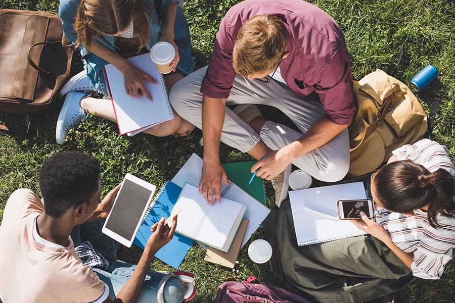 students-studying-in-the-grass